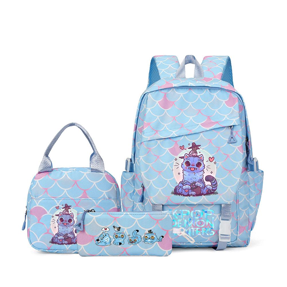 Witch Hunters Three-Piece Backpack Kpop Demon Unters Printed Backpack Lunch Bag