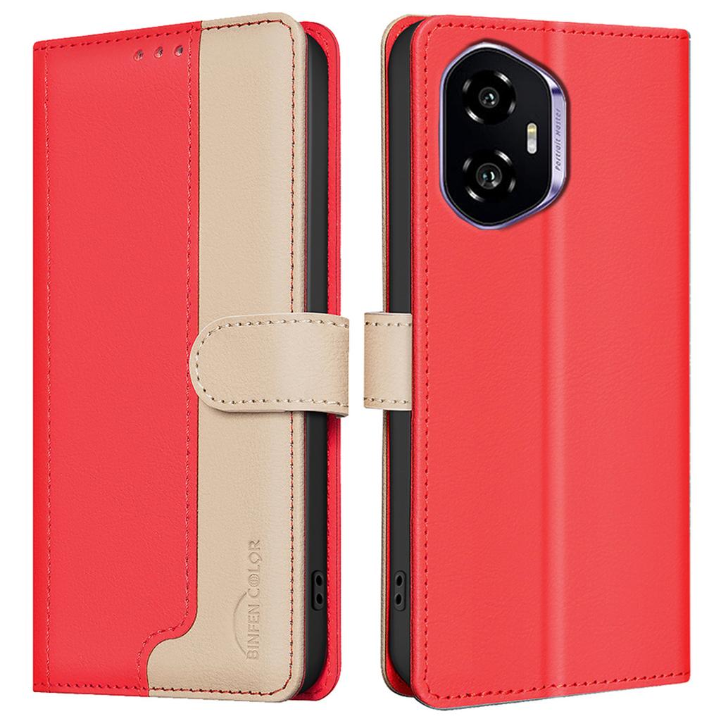 BINFEN COLOR BF33 for Honor 300 Leather Case Splicing Color RFID Blocking