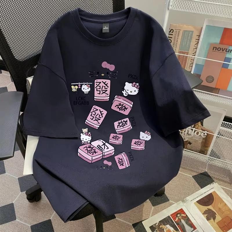 2026 new Hello Kitty Tee soft cotton short sleeve crew neck cute print lightweight summer top for Women daily casual wear