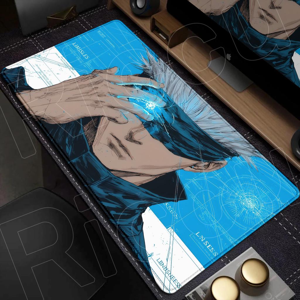 Tapis de Souris XXL Noir Anime Jujutsu Kaisen Gojo Satoru HD 60x30CM Tapis de Souris Périphérique de Jeu Ordinateur Accessoires PC Tapis de Bureau