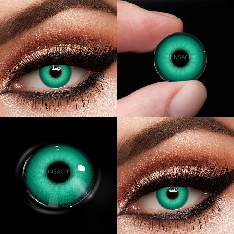 FUNSACHY 1 Pair Colored Contact Lenses for Cosplay Red Vampire Cosplay Halloween Party Makeup Softlens Anime Coser Accessories