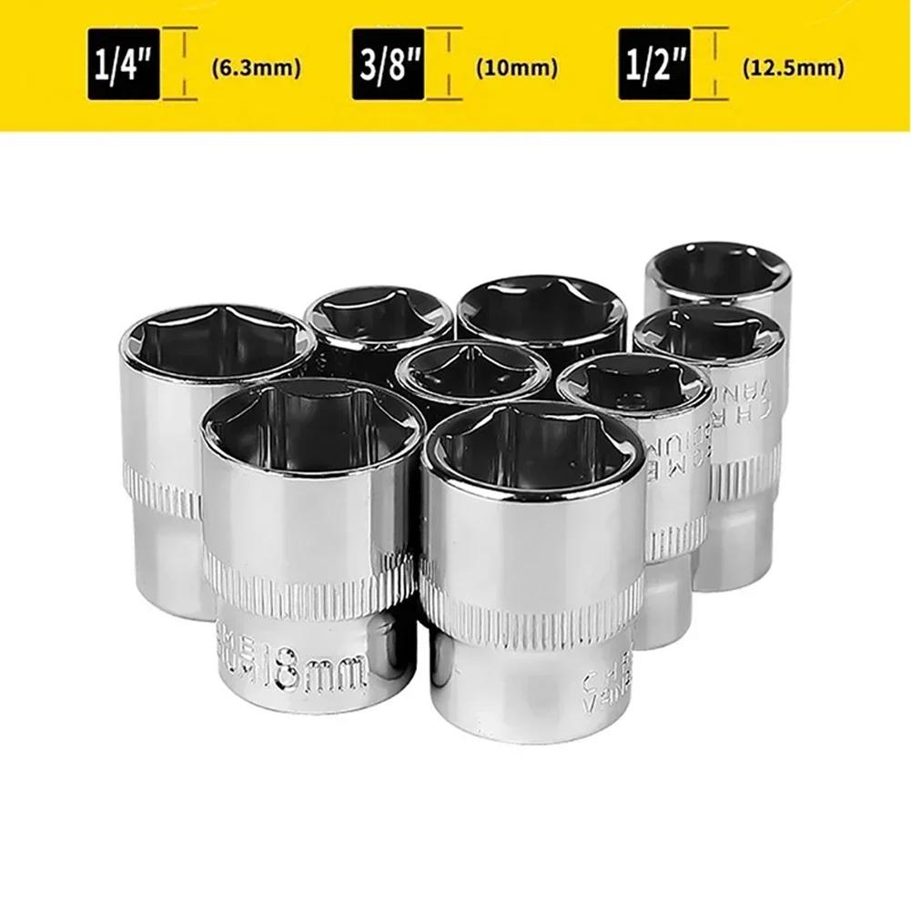 3/8" Head Square Drive Ratchet Wrench Socket Hex Keys Socket Bits Metric Double End Hexagons Sleeves 6-32mm Range