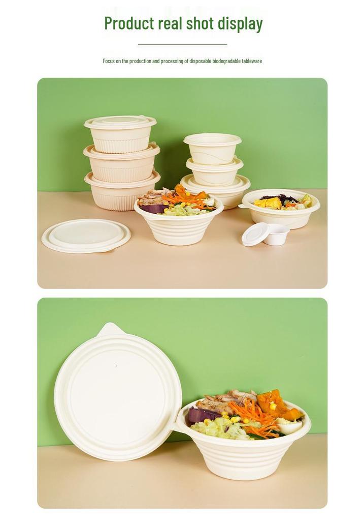 Eco-Friendly Biodegradable High-Temperature Resistant Corn Starch Bowl
