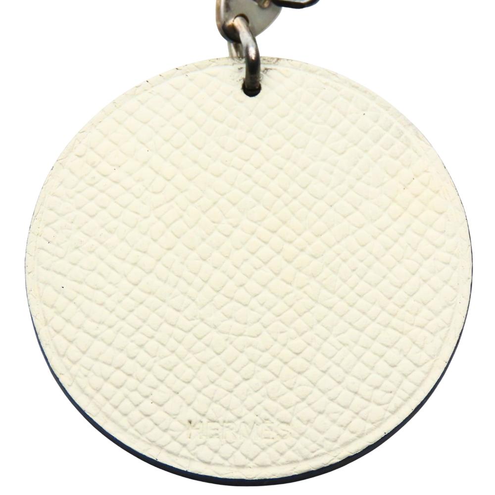 Used HERMES Bag charm Panda animal leather/Silver925 white black Accessories