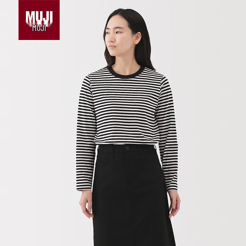 Женская футболка MUJI из трикотажа тенджику с длинным рукавом L