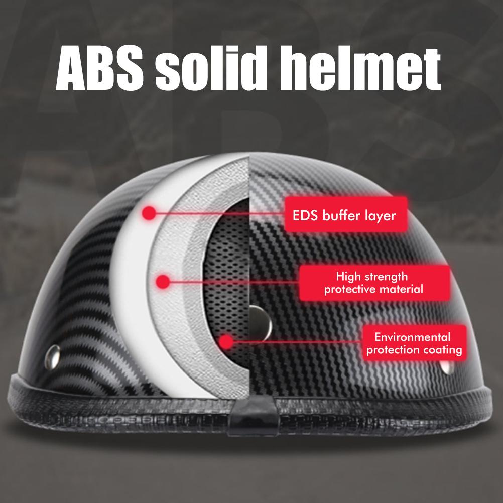 Retro Motorcycle Half Helmet with Adjustable Nylon Chin Strap Scoop Helmet Electric Car Helmet