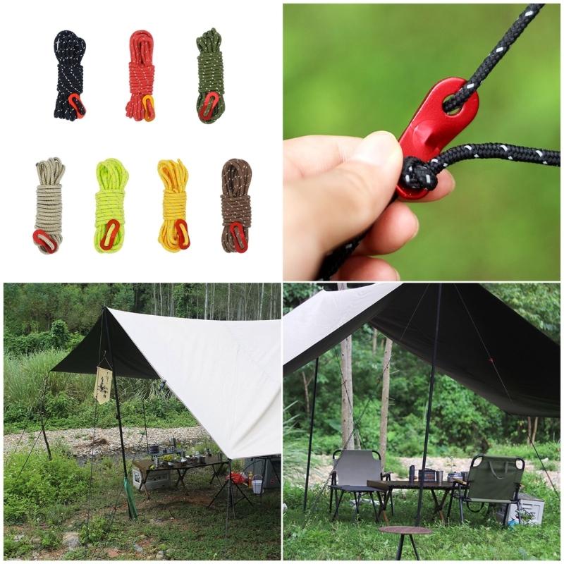 Reflective Paracord Rope Highly Strength Tent Lanyard Strap Outdoor Camping Canopy Rope Guyline Hiking Equipment