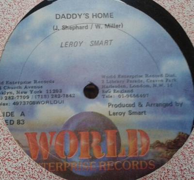 12inch Record LEROY SMART - Daddy's Home WED83 World Enterpris 1988 Reggae, Ska & Dub Used
