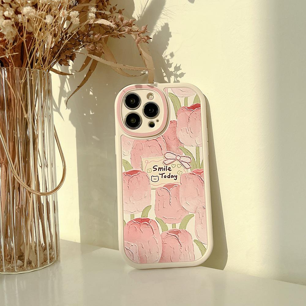Oil Painting Flowers Iphone16 Suitable for 15pro Max IPhone Case 12 Women 11 Set 14 Matte 13X