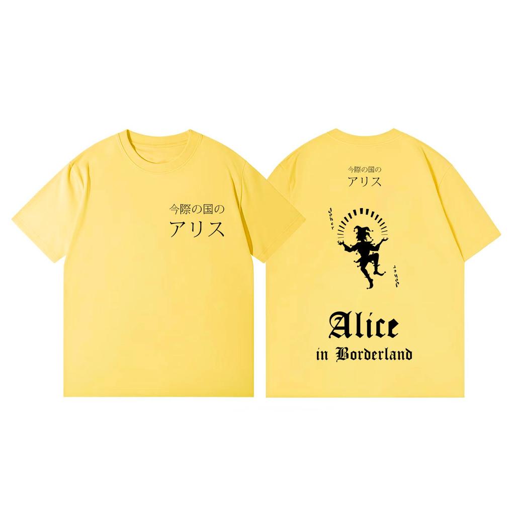 TV-Serie Alice in Borderland Print T-Shirt Hohe Qualität Mode Übergroße T-Shirts Herren Damen Lässig Baumwolle Kurzarm T-Shirt