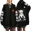 Anime Bakugo Katsuki Print Graphic Oversized Hoodie Harajuku Long Sleeved Sweatshirt Heavy Spiritual Sweatshirt
