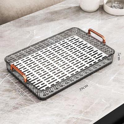 Suika Light Luxury Rectangular Double-Layer Tea Tray