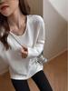 Plus Size Women's V-Neck Long-Sleeve Warm T-Shirt - Autumn/Winter Slimming Base Layer Top