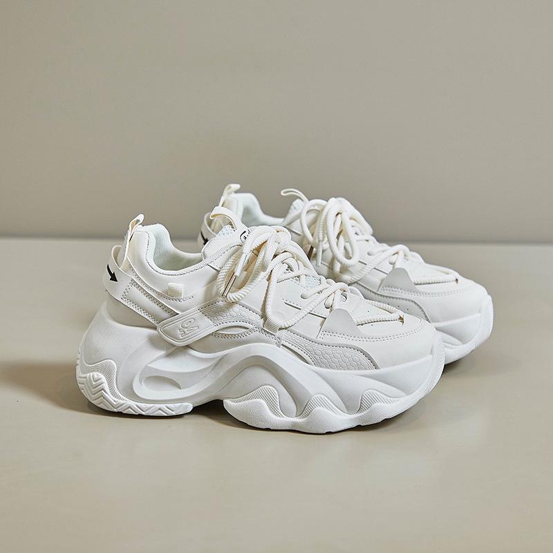 

FB3306 Корейская женская обувь для папы весна 2025: Кроссовки для бега с толстой подошвой, увеличивающие рост Size 38 бежевый