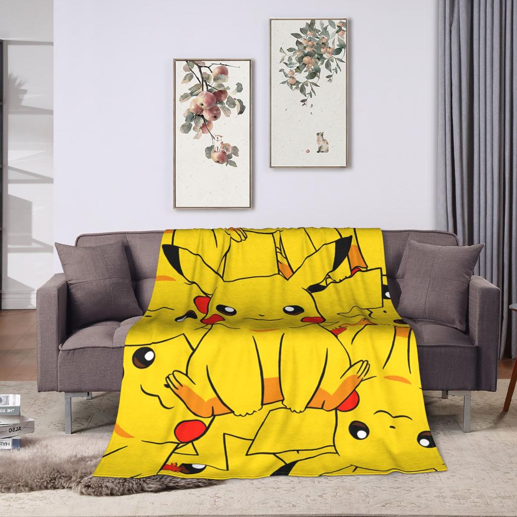 Pikachu Super Soft Blanket Children Plush Bedding Throws Novelty Couch Chair Flannel Bedspread Sofa Bed Cover