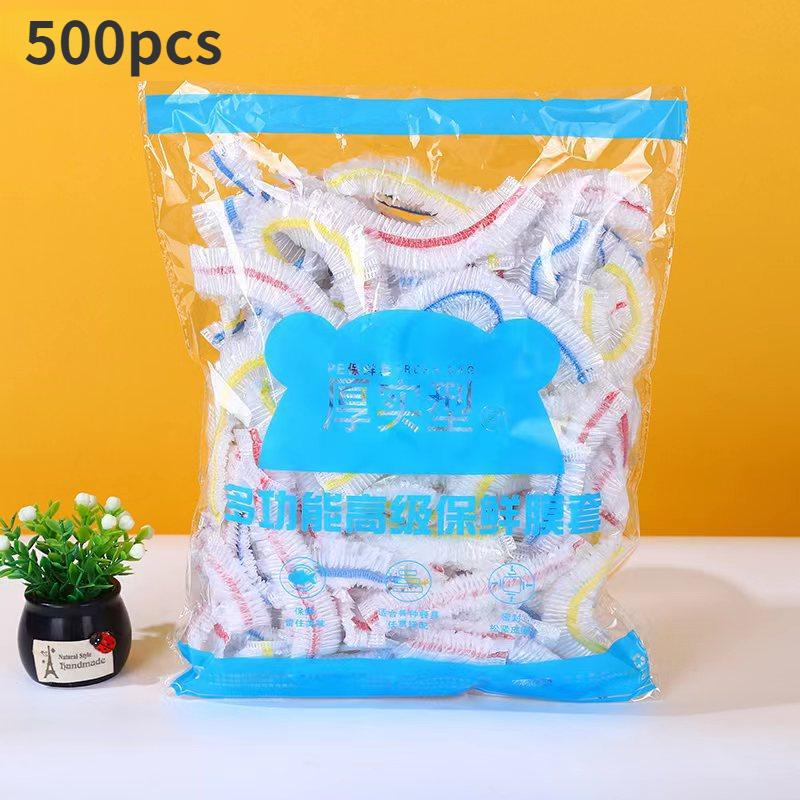 100//300/500pcs Colorful Saran Wrap Disposable Food Cover  Food Grade Fruit Fresh-keeping Plastic Bag Kitchen Accessories