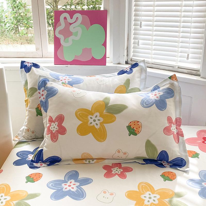 Cotton Pillowcases: Pure Cotton, Simple Style for Home, Dorms, Single & Double Rooms (Single/Pair)