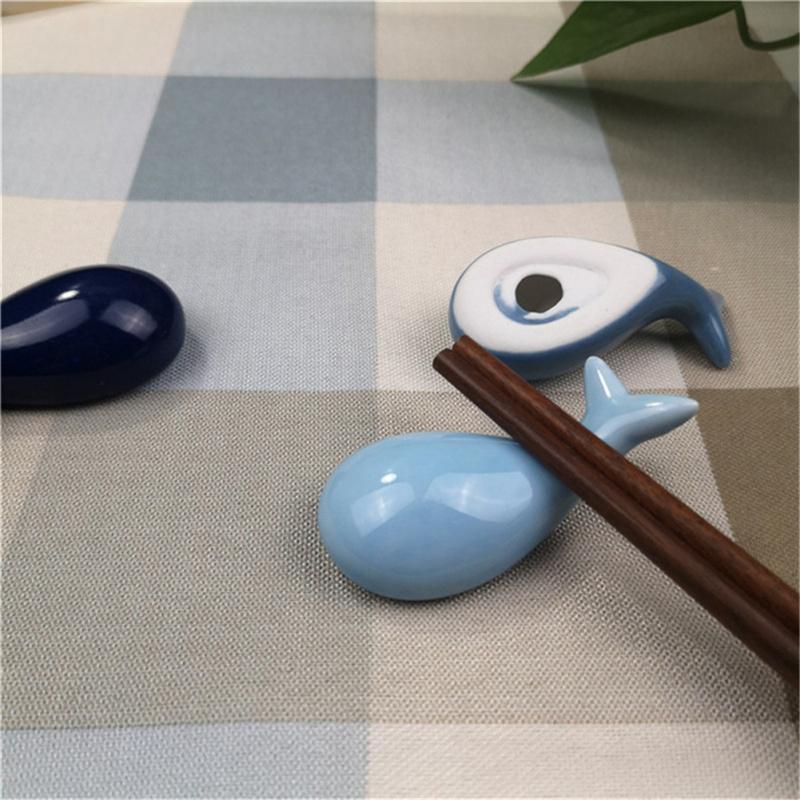 Cute Dolphin Porcelain Chopstick  Rack Holder Home Table Decorative Ornaments