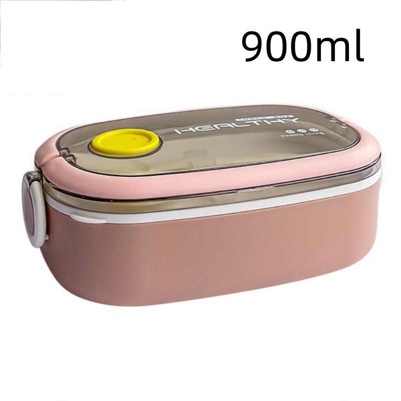 Double Layer Lunch Box Portable Microwave Bento Box Large Capacity Leakproof Food Container with Cutlery Set for Back To School