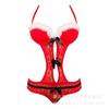 European & American Lace Christmas Lingerie Bodysuit with Plush Bow