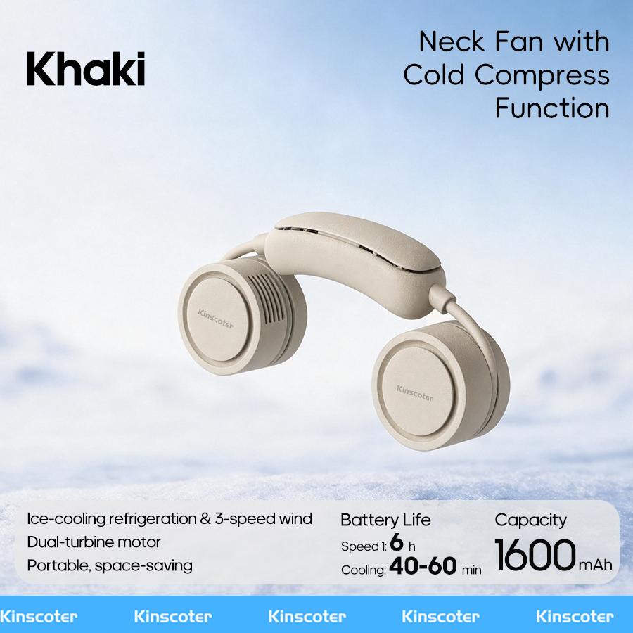 New Portable Neck Fan, Foldable Mini USB Fan, Rechargeable 1600mah Cooling Wind Fans, Personal Silent Neckfan For Sports