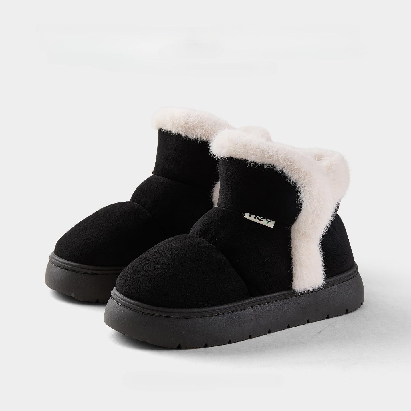 

Зимние женские сноубутсы Теплые Пушистые Мягкая подошва Высокий верх Хлопковая обувь для холодной погоды На улице Уютные Нескользящие Женские ботильоны 40-41