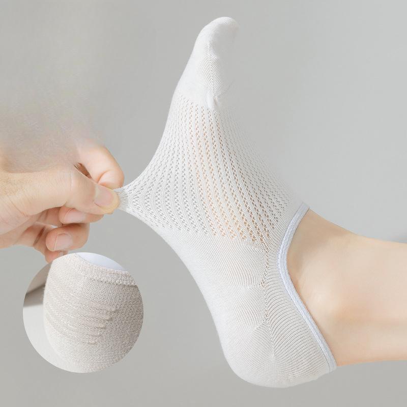 Women's Spring and Summer Mesh Boat Socks, Antibacterial Boneless Socks, Shallow-mouthed Invisible Socks, Short Cotton Socks