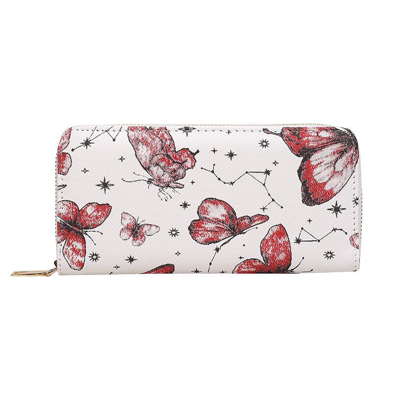 2024 Korejská peněženka Butterfly Print: Stylová, jednoduchá spojka s jednoduchým zipem