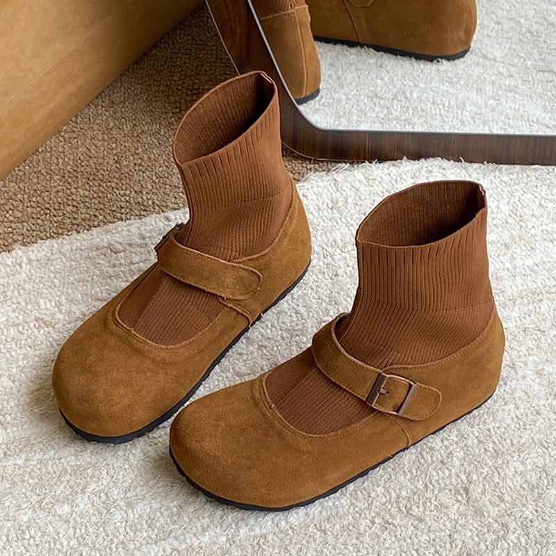 

Fashion Flats Women Ankle Sock Boots Trend Sport Shoes Fashion Chelsea Boots 2025 Winter Casual Walking Suede Shoes Comfort Mujer Botas 42 верблюд