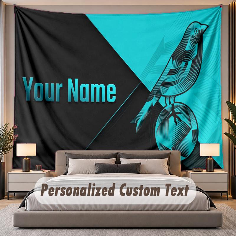 Custom Name Text Tapestry Norwich City Personalized Polyester Wall Tapestry For Bedroom And Room