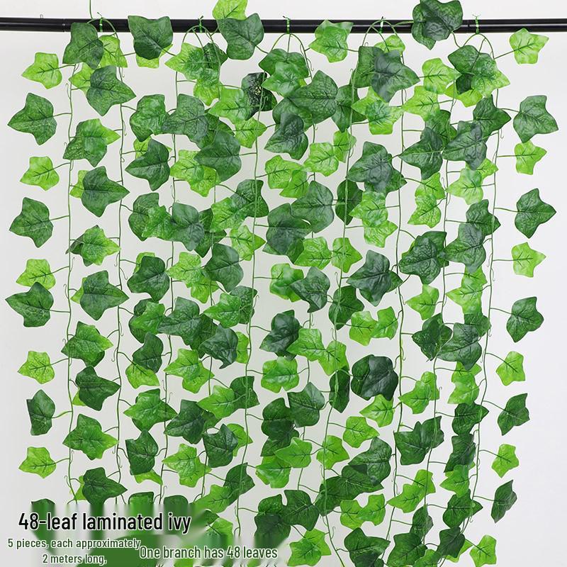 Artificial Rattan Green Pothos Leaf Vine: Decorative Plastic Plant for Ceiling or Home Décor