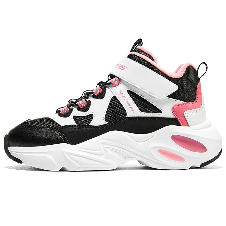 (GS) Skechers Trainers White Black Pink Kids 303902L-WBPK EU 32