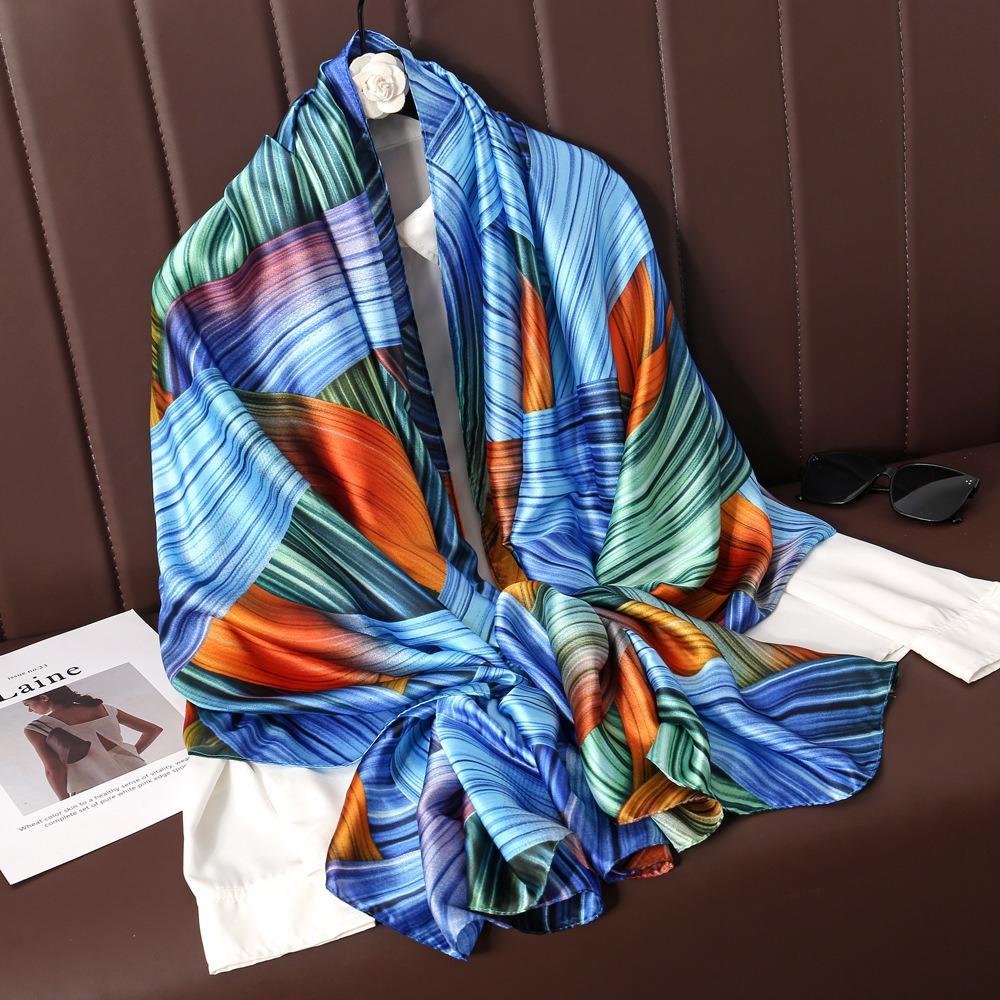 Irregular Striped Scarf Fashionable Professional Scarf Long Scarf Spring and Autumn Scarf Windproof Shawl