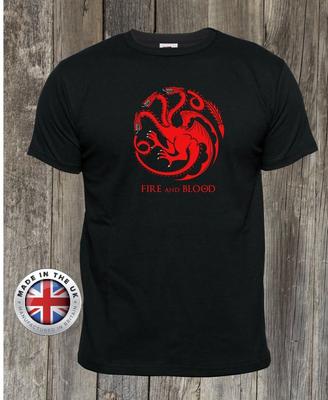 Game Of Thrones T-Shirt Targaryen Drache 'Feuer und Blut' schwarz bedrucktes T-Shirt