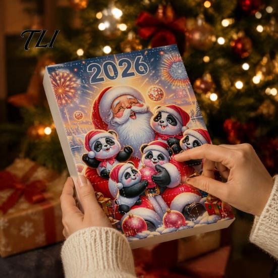 Christmas Advent Calendar Panda Calendar, 24 Days Countdown Contains Acrylic Ornament Set Ornaments, Cute Hanging Decorations for Tree