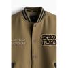 H M Baseball Jacket Loose Fit Beige Black
