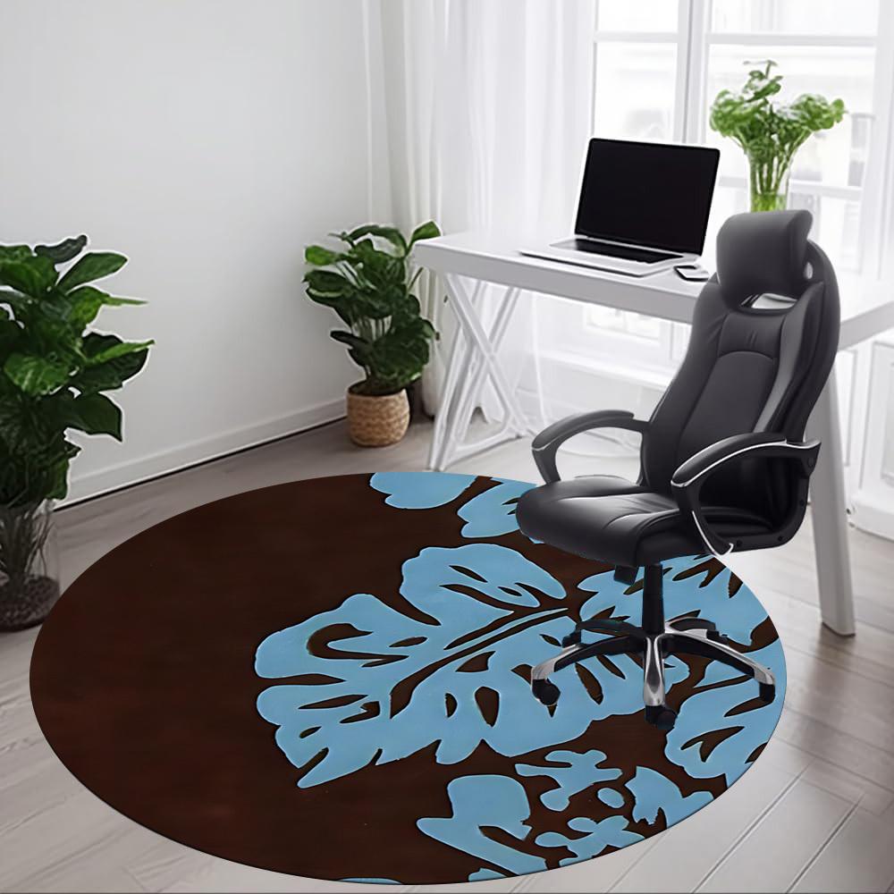 1pc Floral Pattern Office Round Area Rug, Mat Suitable For Office, Under Office Chairs Bedroom Living Room Home Decor, Room Deco