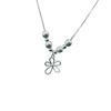Silver Cold Feeling Hollow Flower Beaded Necklace Women's High Sense Light Luxury Niche Huge Good-looking Collarbone Chain Neck Chain