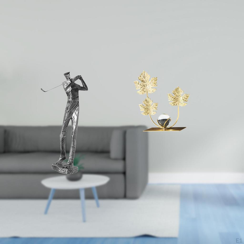 Golfing Resin Figurine Modern Golfer Sculpture Decorative Bookshelf Ornament Housewarming Gift