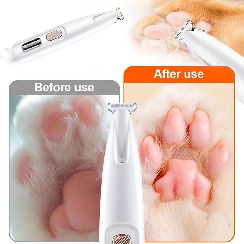 Katze Hund Pfotentrimmer mit LED-Licht Vollständig Wasserdicht Haustierhaartrimmer mit LED-Anzeige Hundehaarschneider für die Fellpflege 18 mm Verbreitete Klinge