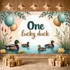 Duck Celebration Display Nature Inspired Kids Party Banner Pond Themed Banner Balloon Decor Lucky Celebration Banner