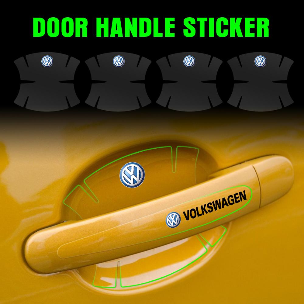 4/8pcs Car Door Handle Transparent Sticker Protective SS5 Film Decal Valve for Volkswagen VW R Bora Beetle Passat Polo Golf 4 5 6 7