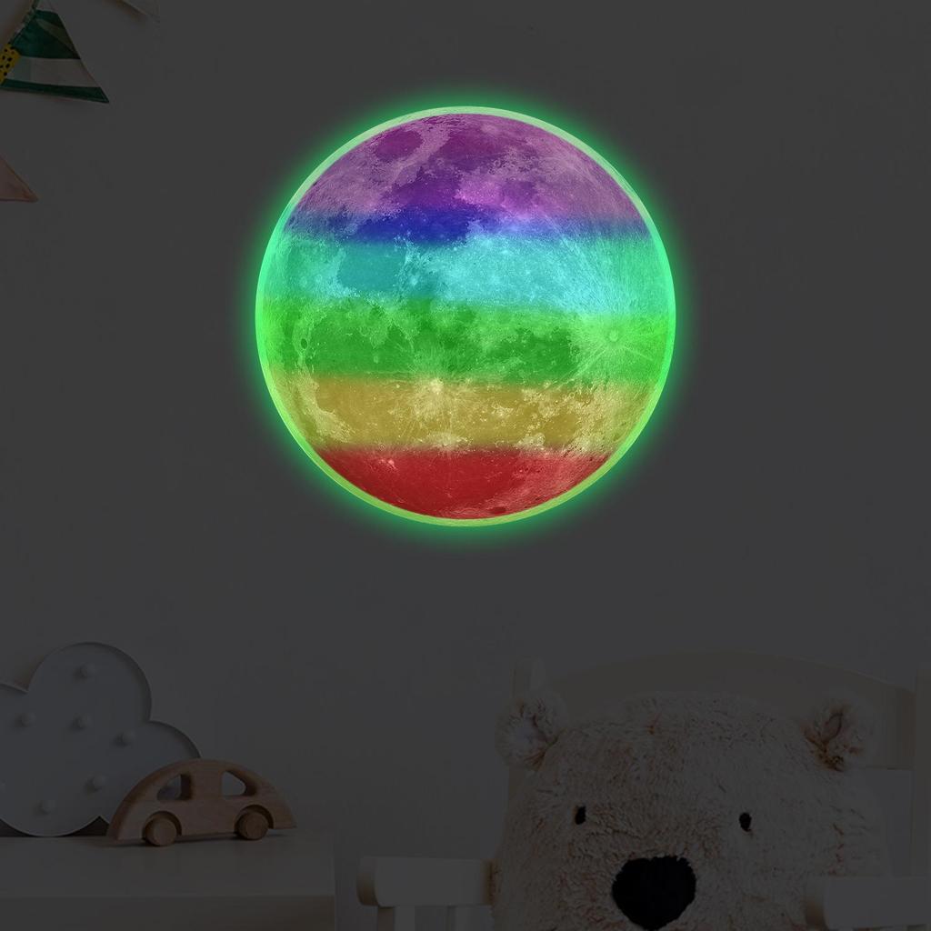 Glowing Moon & Planet Wall Stickers for Kids' Rooms
