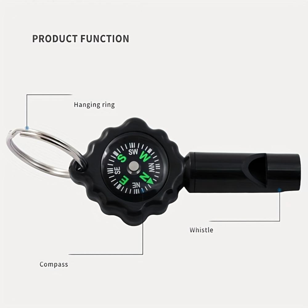 2-in-1 Camping Whistle Compass - Portable Outdoor Survival Gear with High-Precision Direction Indicator, Lightweight and Easy to Carry