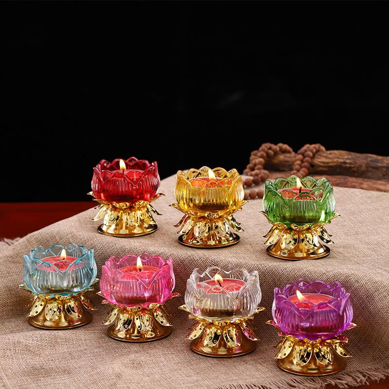 1PC Lotus Candle Holder Buddhist Altar Lotus Lamp Holder Butter Candle Holder