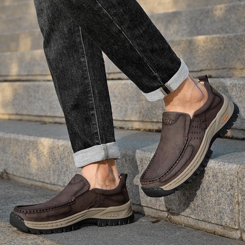 Handmade Shoes Genuine Leather Casual Shoe for Men Flat Platform Walking Outdoor Footwear Loafers