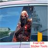 2Pcs/set Anime Gladiator Soldier Fighter Car Center Pillar Sticker Auto B-Pillar Protective Film Decoration Decals