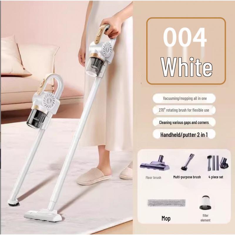 

Ultra-Quiet Handheld Vacuum Cleaner with Large Suction, Mite Removal, Carpet Wash & Mop English packaging