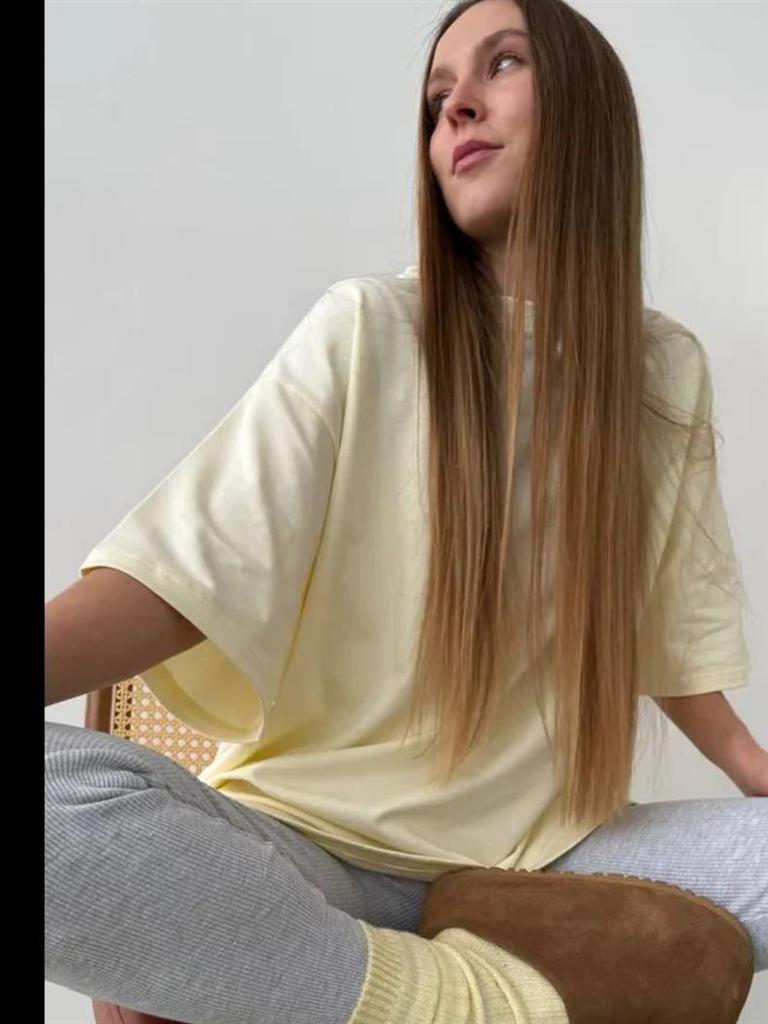 100% Cotton Oversized Casual Letter Print T-Shirt