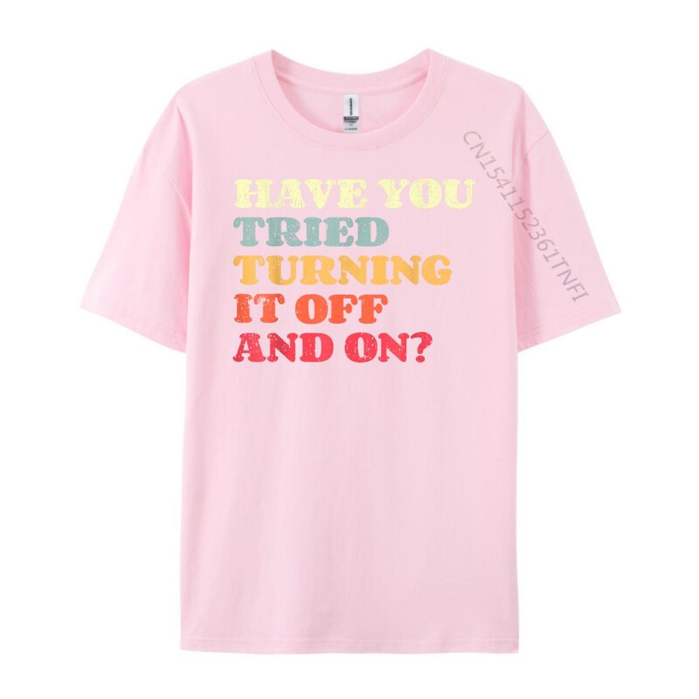 Funny Tech Support I Off On I Tech Engineer Computer It Guy Grahpic Tee Shirt Oversized T Shirt Men Luxury